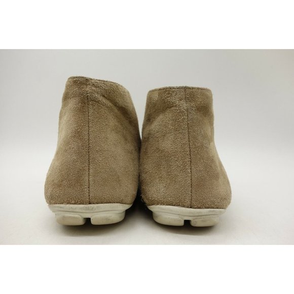 Prada Logo Beige Leather Lace Up Ankle Boots Shoes Women's 37 / 7 - Picture 9 of 12